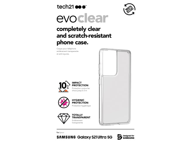 Tech21 EvoClear for Samsung GS21 Ultra - Clear