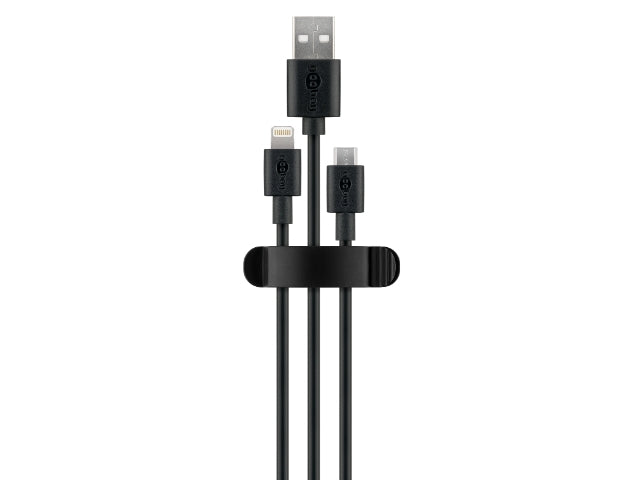Goobay Cable Management Clip 3 Slots SET 3-pcs black