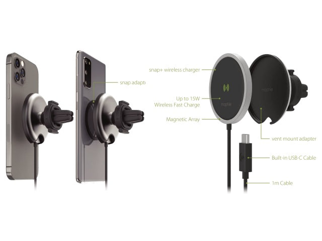 Mophie-UNV Snap+ Wireless Vent Mount - Black
