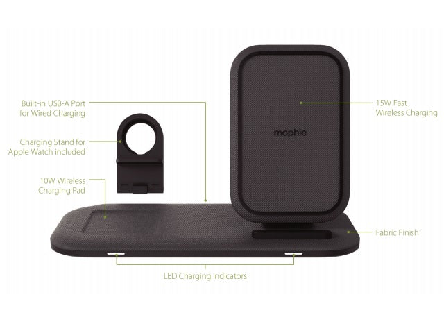 Mophie-Universal Wireless Charging Stand+Black-AU (2in1 BYO)