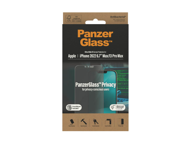 PanzerGlass UltraWide Fit Privcy AB w/Aligner-iPhone 14 Plus