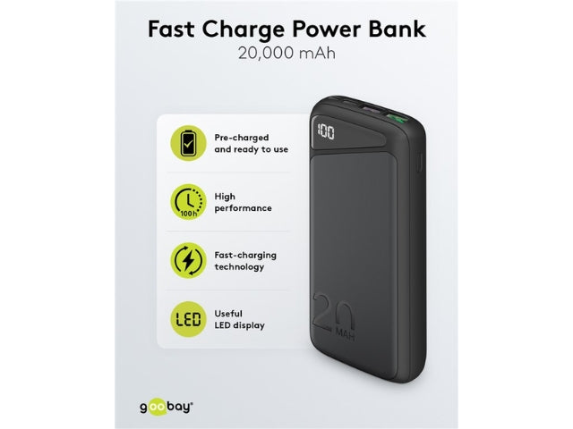 Goobay Powerbank 20000mAh LED QC/PD
