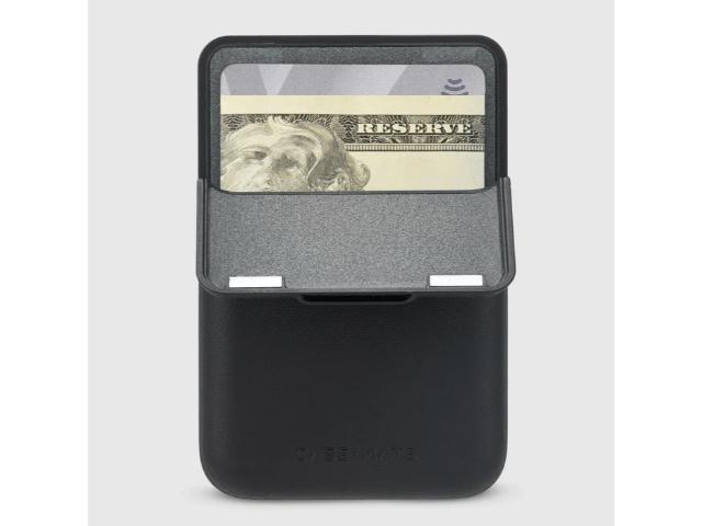Casemate Magnetic Flip Wallet (MS) - Black Leather