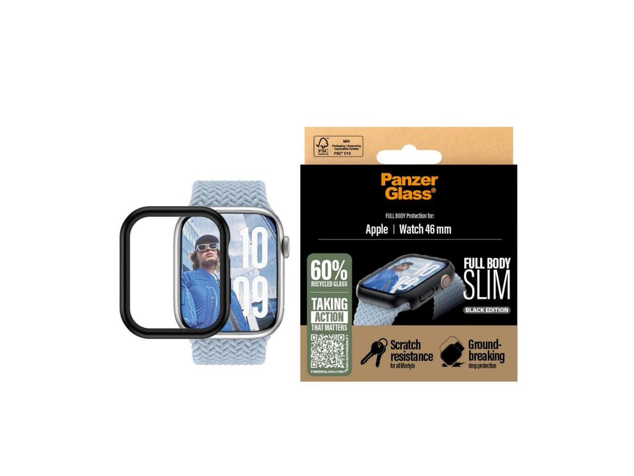 PanzerGlass Snappie SP- Apple Watch (44mm-46mm) - Black