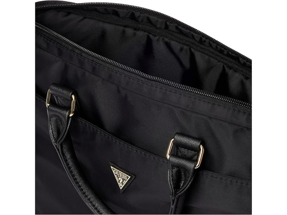 Guess Nylon Laptop Bag 15/16-inch - Black/Metal Logo