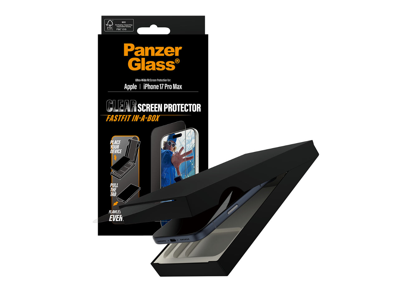 PanzerGlass UWF SP w. Fastfit in-a-box - iPhone 17 Pro Max