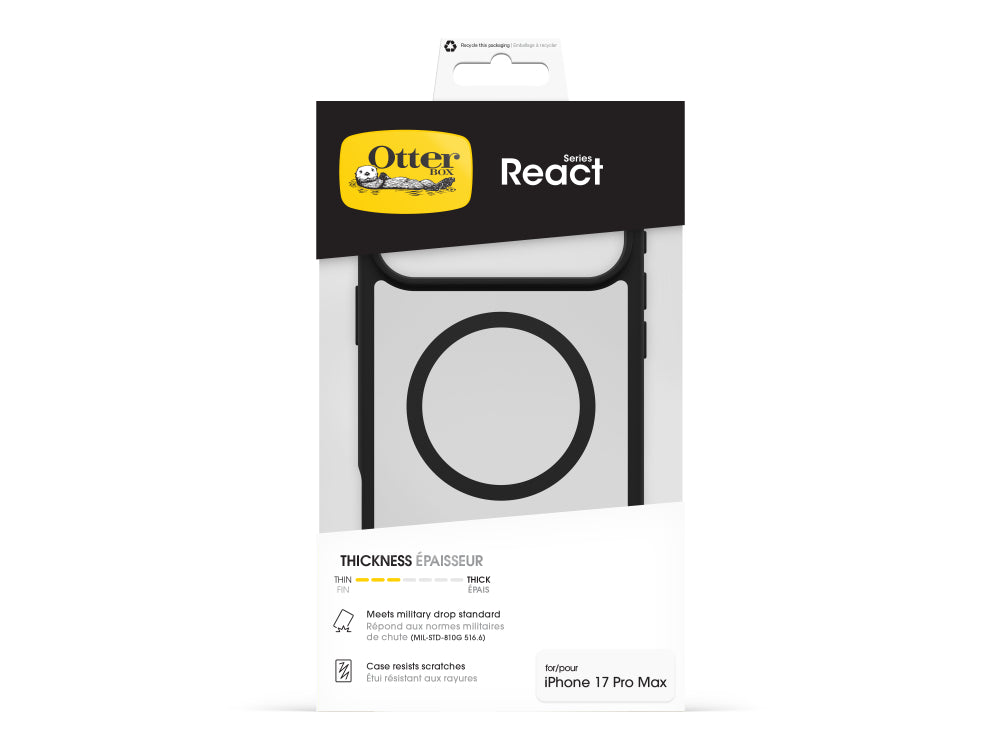 OtterBox React MagSafe - iPhone 17 Pro Max - Black Crystal
