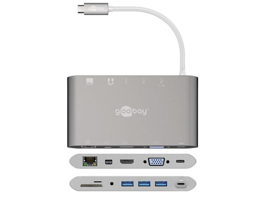 Goobay USB-C? All-in-1 Multiport Adapter  aluminium  silver