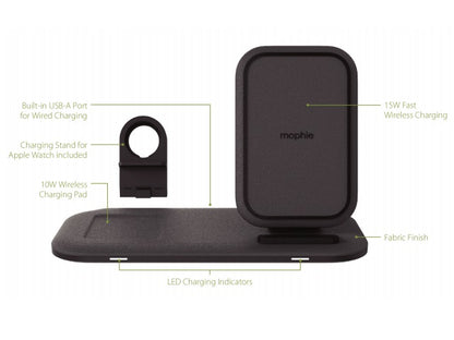Mophie-Universal Wireless Charging Stand+Black-AU (2in1 BYO)