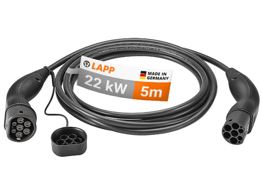LAPP EV Charge Cable Typ 2 (22kW-3P-32A) 5m - Black