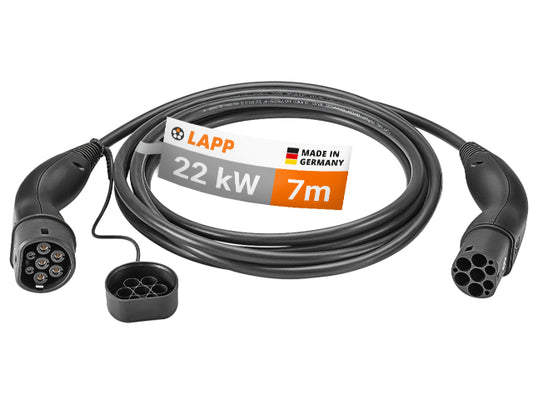 LAPP EV Charge Cable Typ 2 (22kW-3P-32A) 7m - Black