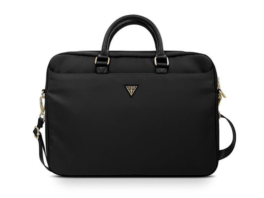 Guess Nylon Laptop Bag 15/16-inch - Black/Metal Logo