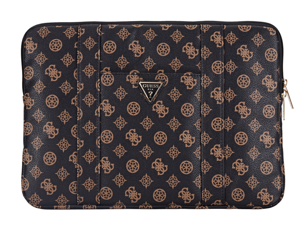 Guess Peony Collection -  Laptop Sleeve 14-inch -Black/Brown