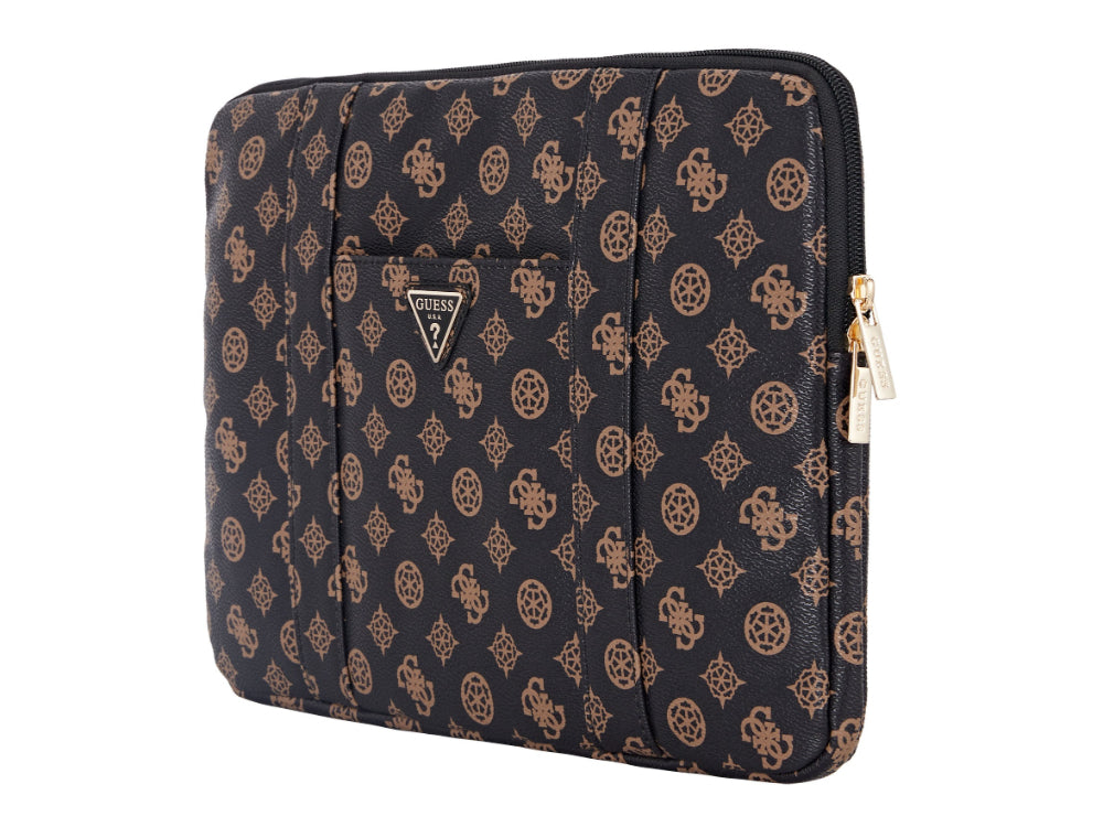 Guess Peony Collection -  Laptop Sleeve 14-inch -Black/Brown