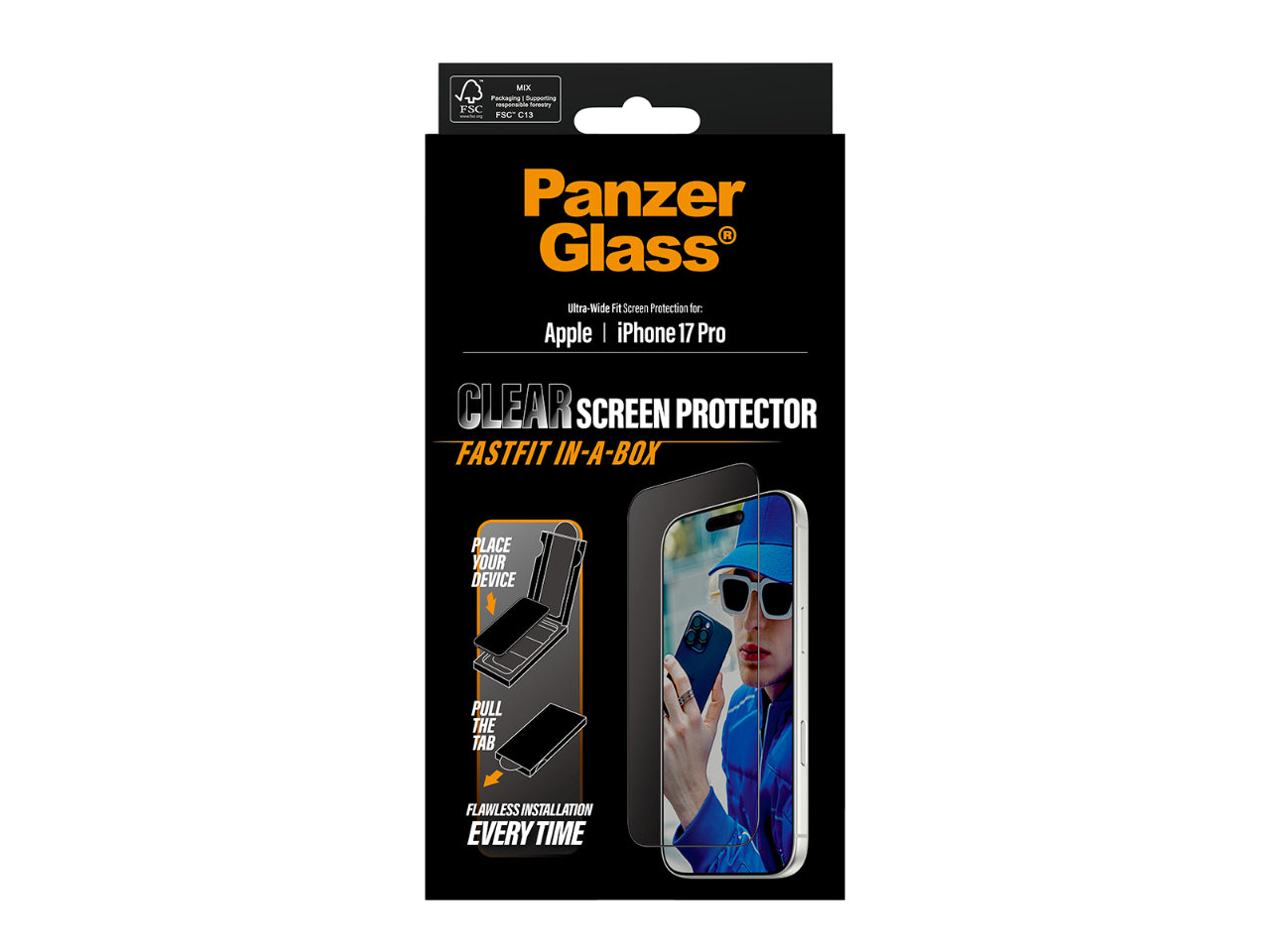 PanzerGlass UWF SP w. Fastfit in-a-box - iPhone 17 Pro