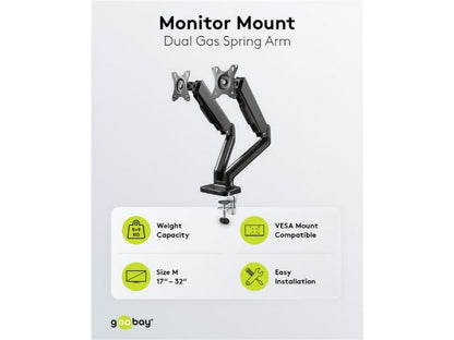 Goobay Dual Monitor Mount with Gas Spring (43-81 cm)