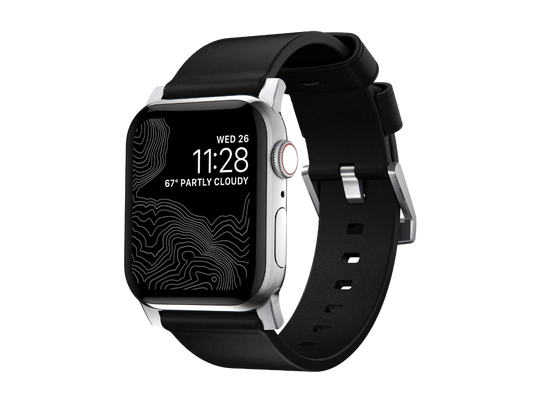 NOMAD Modern Band - 45mm | Silver Hardware | Black | Horween