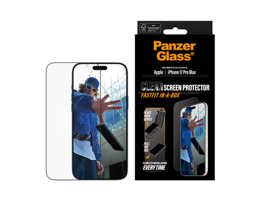 PanzerGlass UWF SP w. Fastfit in-a-box - iPhone 17 Pro Max