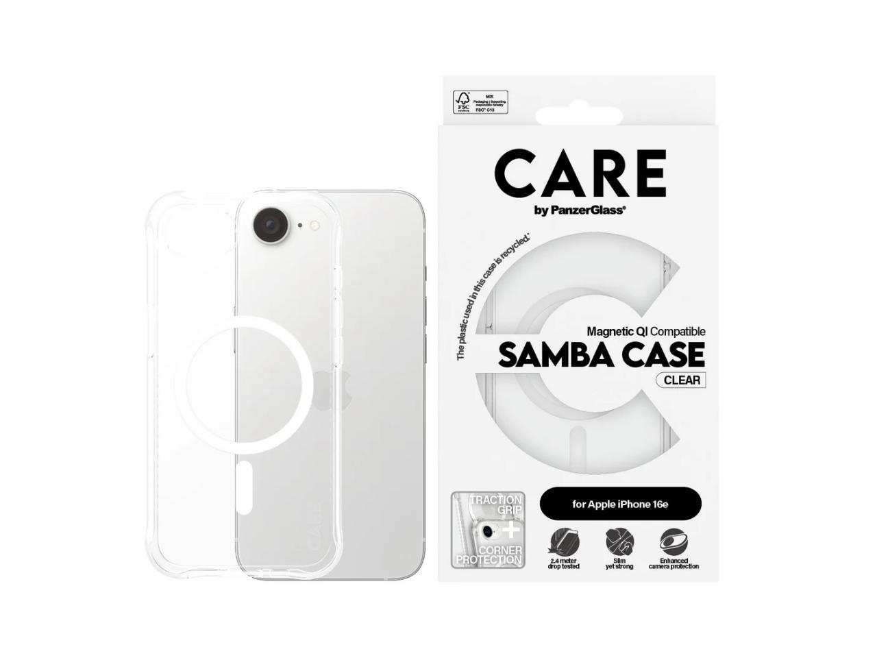 CARE by Panzer Samba Case (MS) - iPhone 17e/16e/14 - Clear