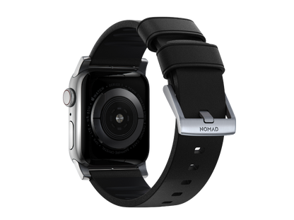 NOMAD Active Band Pro - 45mm | Silver Hard | Black Leather