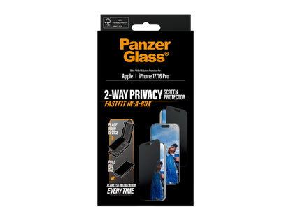 PanzerGlass Privacy UWF SP w. FF in-a-box - iPhone 17