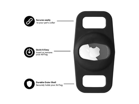 Casemate Dog Collar Mount - AirTag - Black