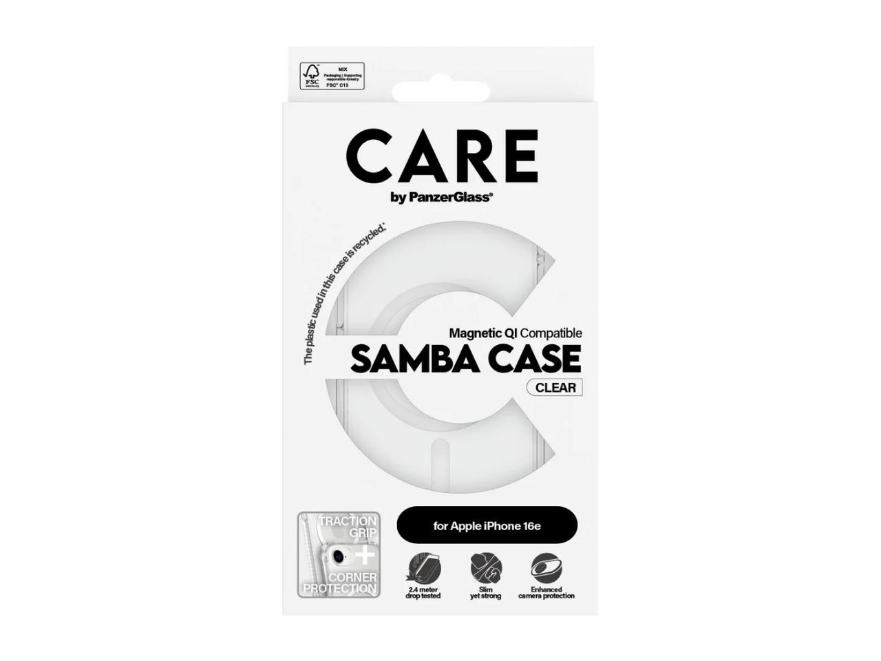 CARE by Panzer Samba Case (MS) - iPhone 17e/16e/14 - Clear